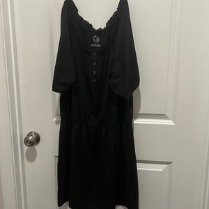 Vintage I and F Cotton Black Dress Coverup Dress
